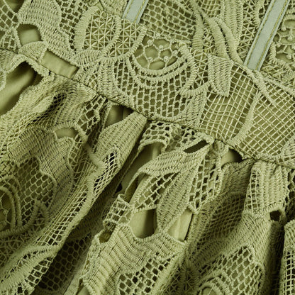 Inès Dantel Cut-Out Midi Elbise