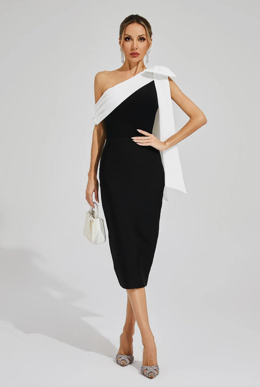 Kelly Omuzsuz Midi Elbise
