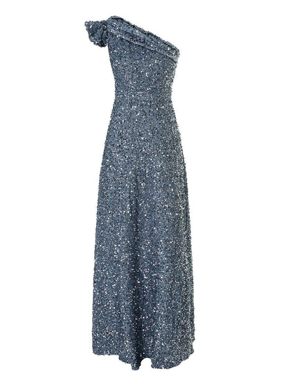 Fayre Tek Omuzlu Maxi Elbisesi