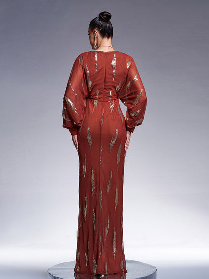 Rhiannon Zarif Fener Kollu Maxi Elbisesi