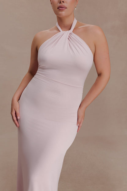 Elyna Halter Yaka Maksi Elbise -Pembe