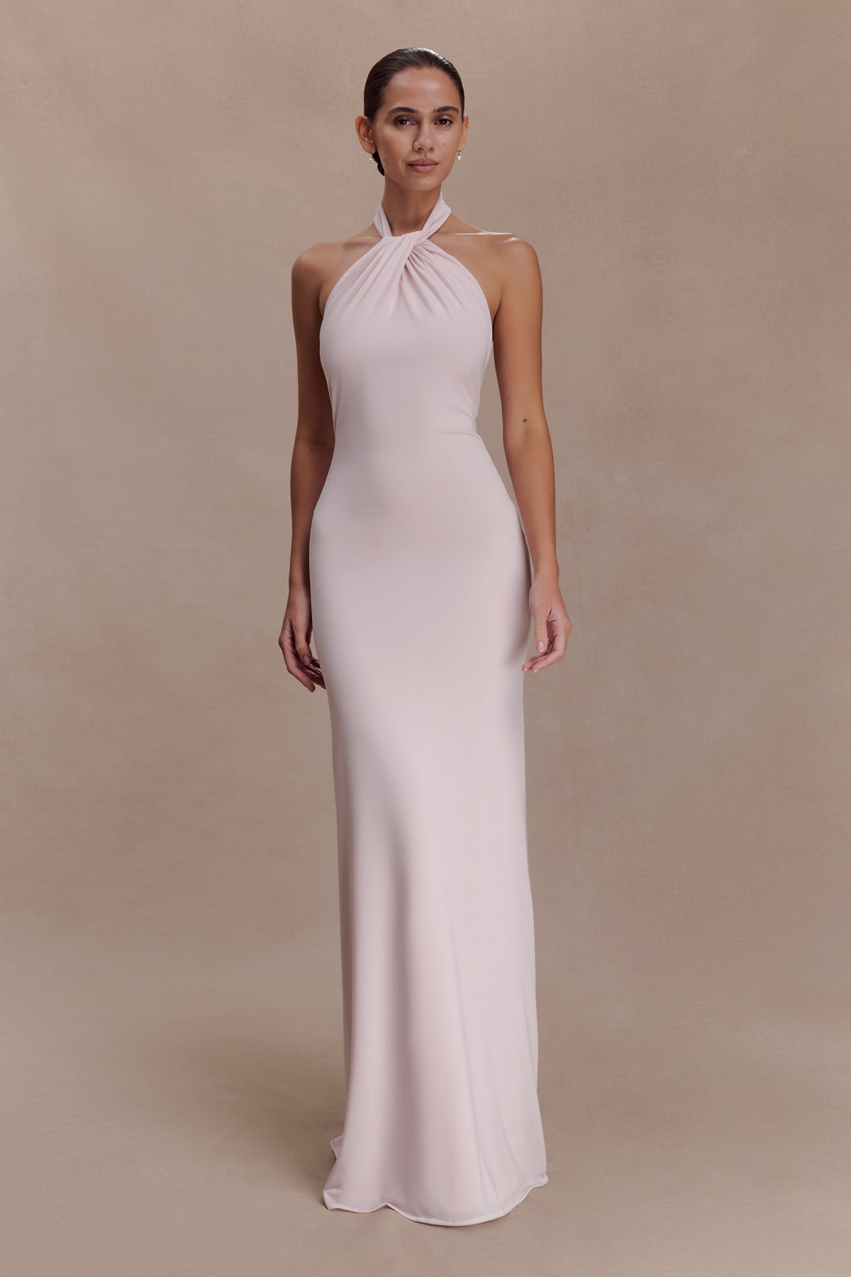 Elyna Halter Yaka Maksi Elbise -Pembe