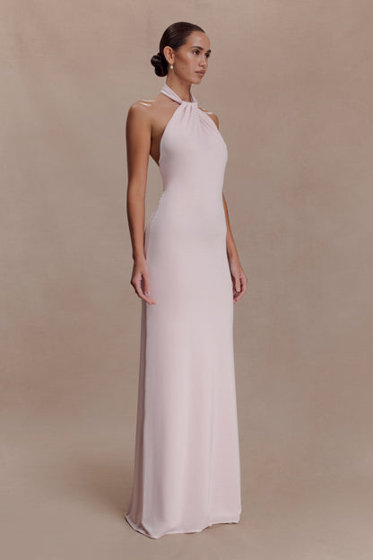 Elyna Halter Yaka Maksi Elbise -Pembe