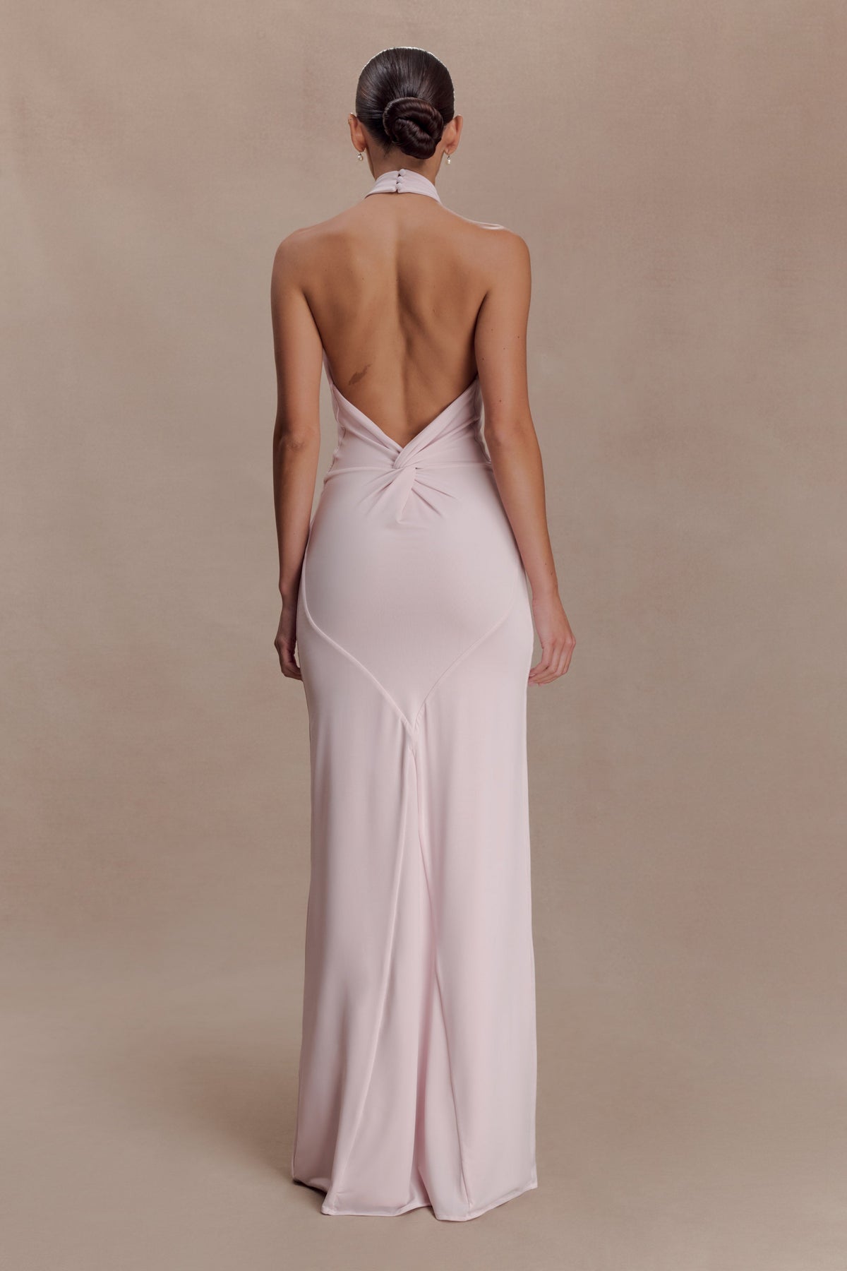 Elyna Halter Yaka Maksi Elbise -Pembe