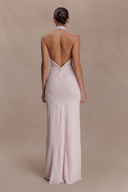Elyna Halter Yaka Maksi Elbise -Pembe