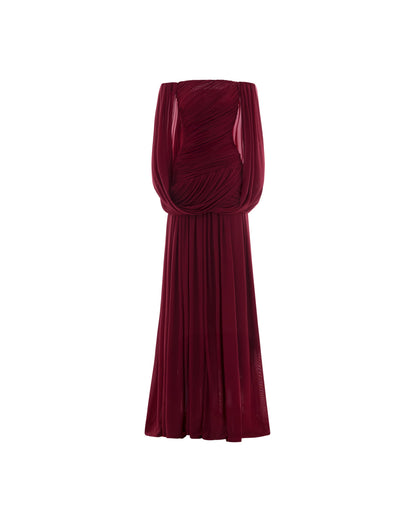 Avril Maxi Elbise-Bordo