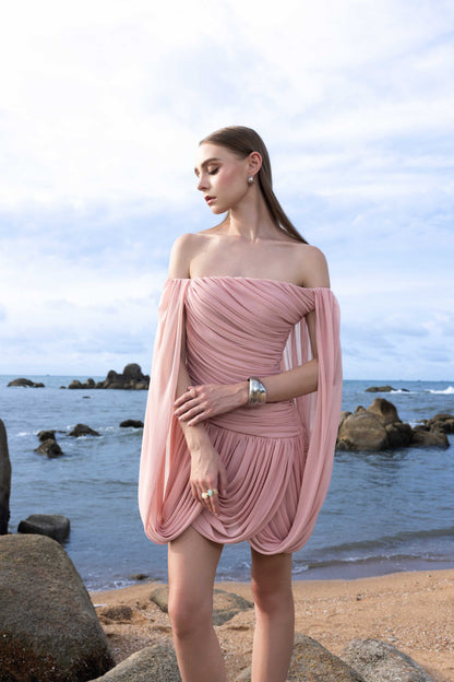 Clover Mini Elbise- Pembe