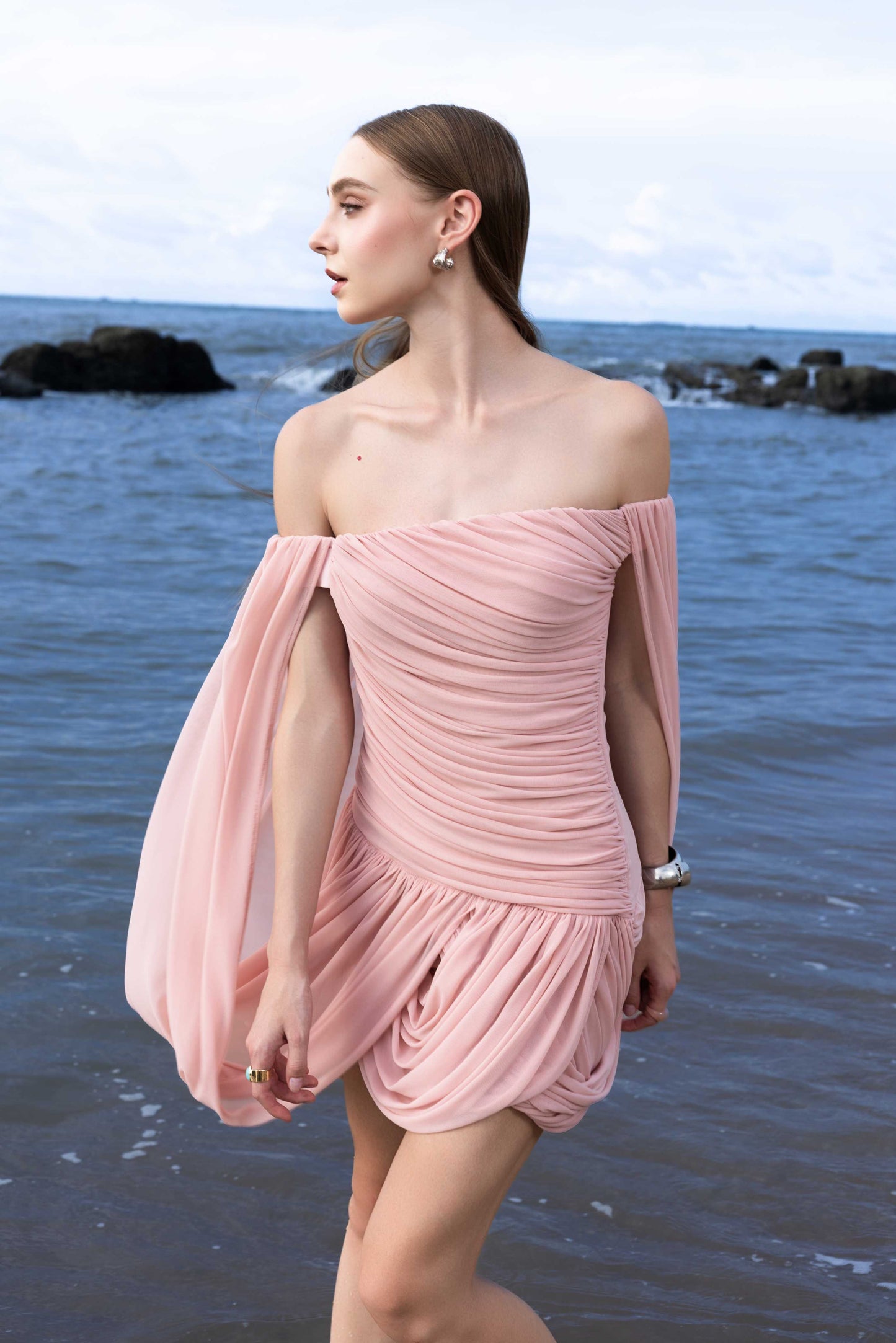 Clover Mini Elbise- Pembe