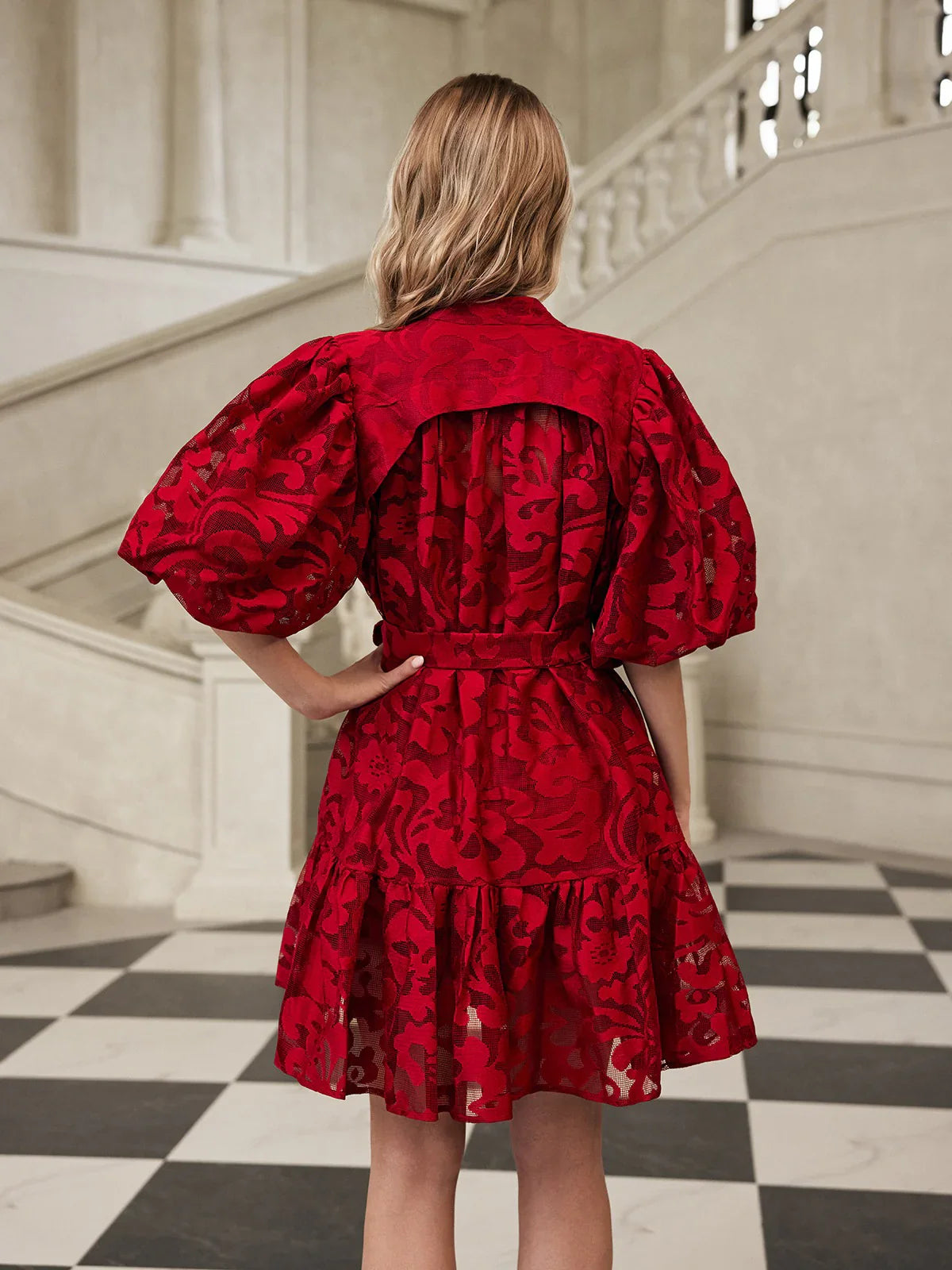 Isadora Nakışlı Organze Mini Elbise