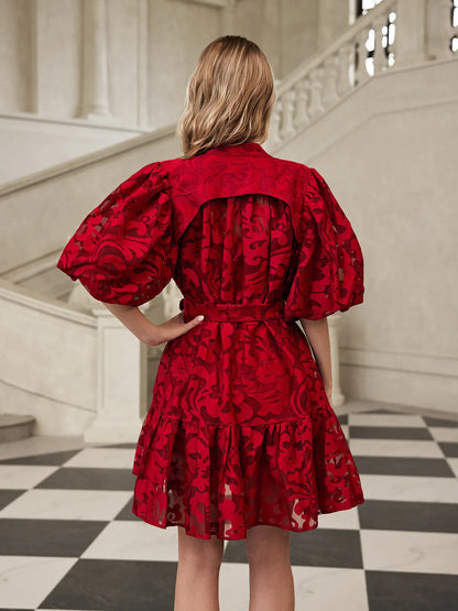 Isadora Nakışlı Organze Mini Elbise