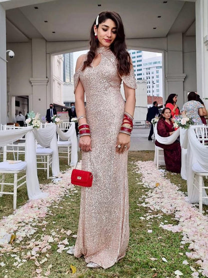 Noemi Denizkızı Kesimli Maxi Elbise