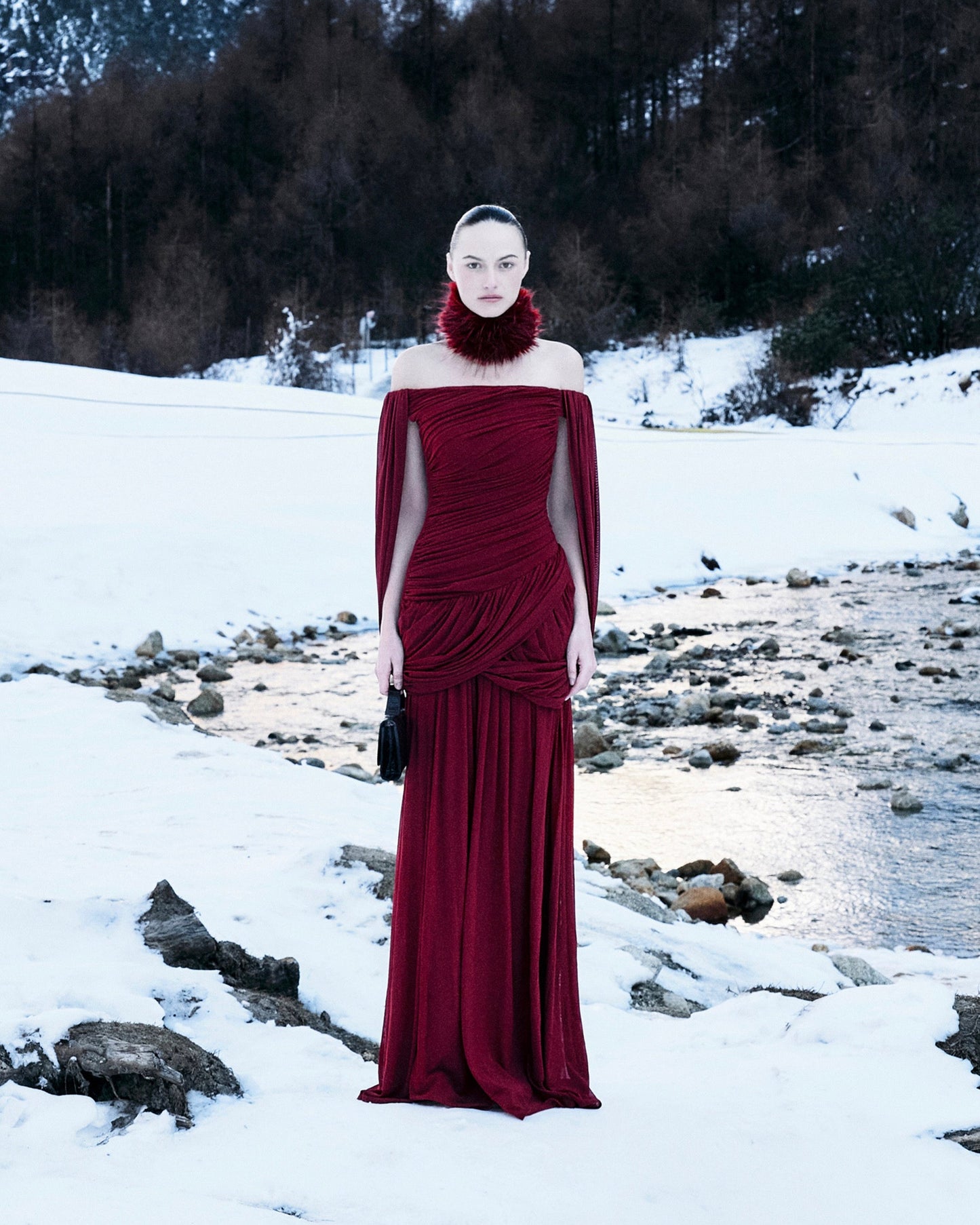 Avril Maxi Elbise-Bordo