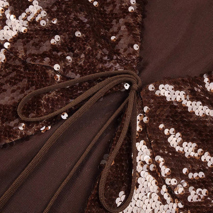 Sierra Bronz Payetli Seti Maxi Elbise