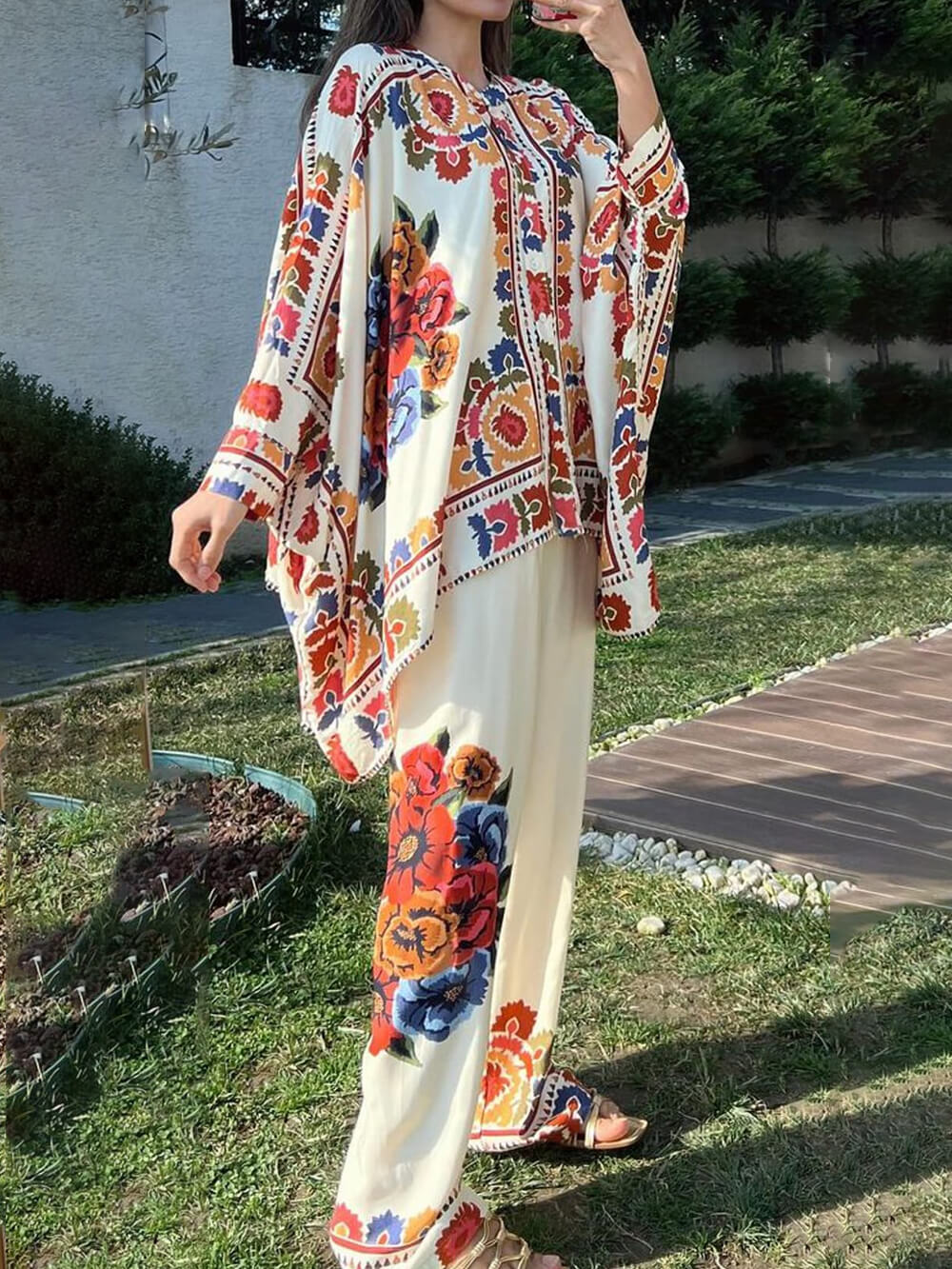 Modern Eşsiz Baskılı Büyük Salaş Takım