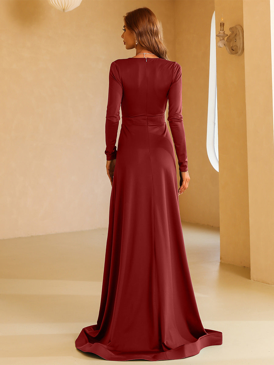 Maret Yırtmaçlı Maxi Elbise