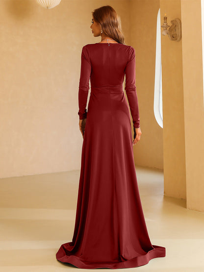 Maret Yırtmaçlı Maxi Elbise