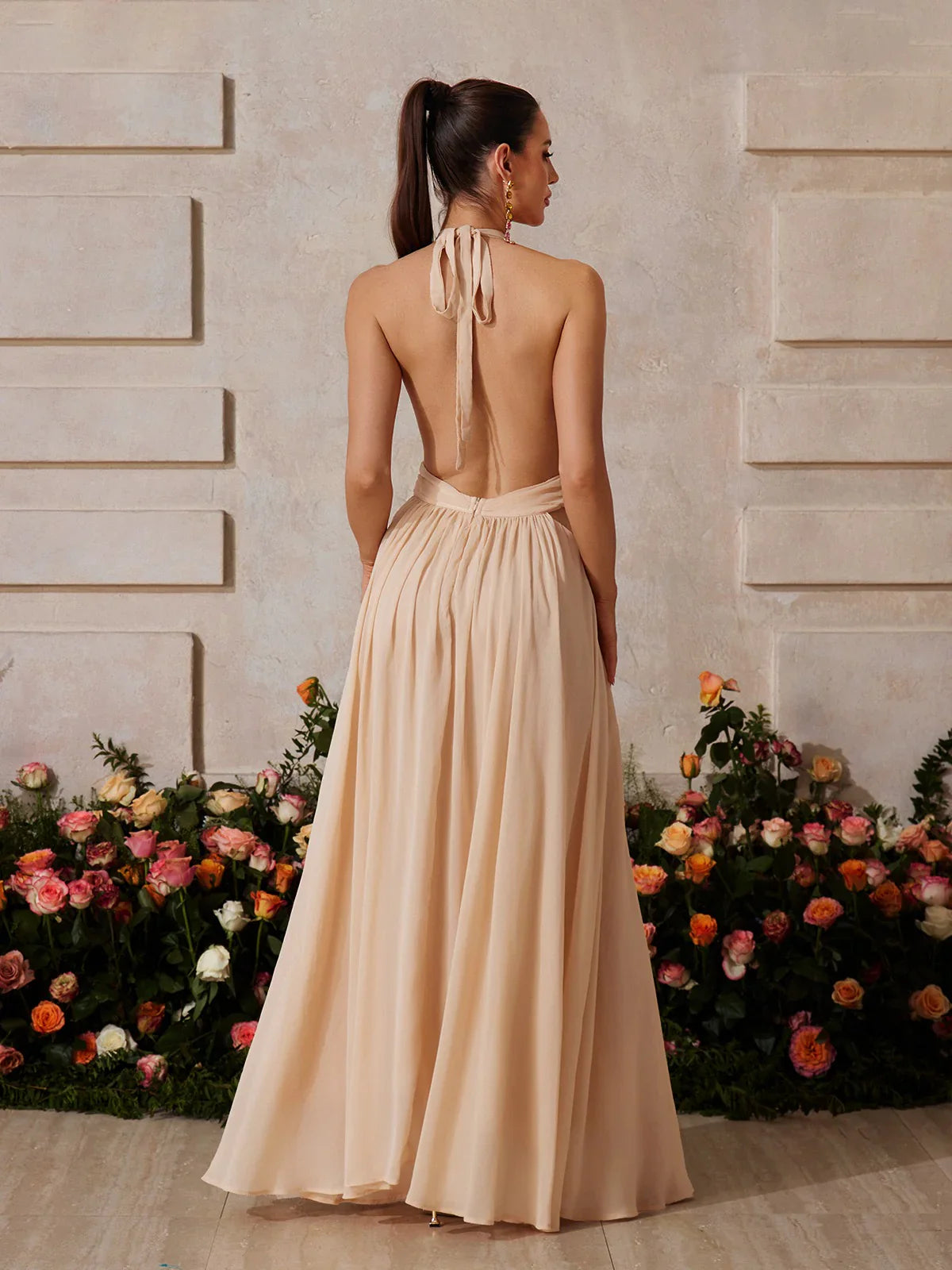 Soleil Halter Maxi Elbise
