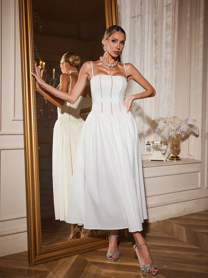 Sukienka midi Amelie z gorsetem i rozkloszowaną spódnicą 