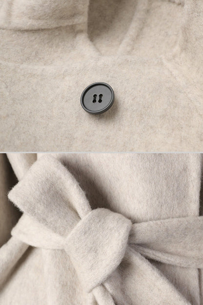 Kuşaklı Midi Boy Kaşe Palto