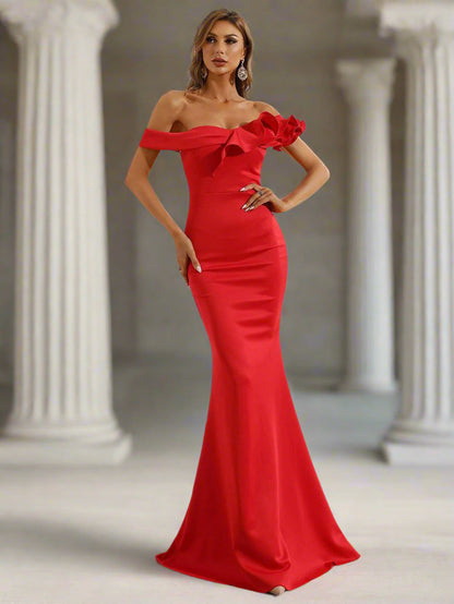 Fiorenza Fırfırlı Denizkızı Maxi Elbise