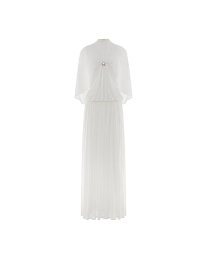 Guinevere Beyaz Pelerin Maxi Elbise