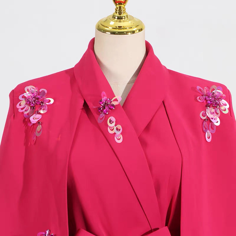 Stella Süslemeli Pelerin Mini Elbise