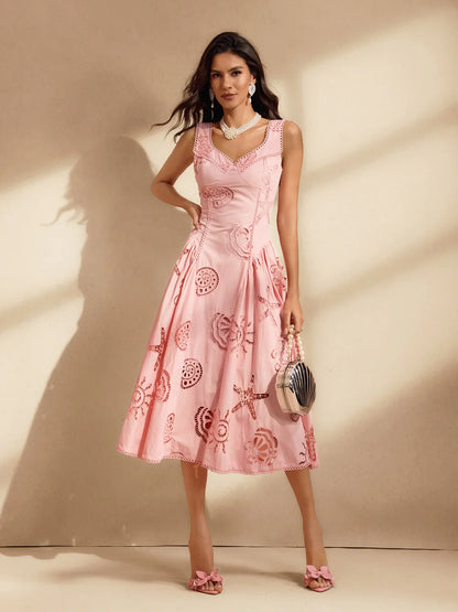 Sukienka midi Riviera Eyelet 