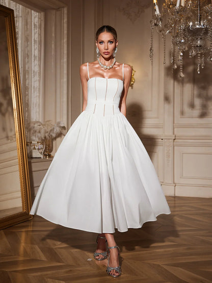 Sukienka midi Amelie z gorsetem i rozkloszowaną spódnicą 