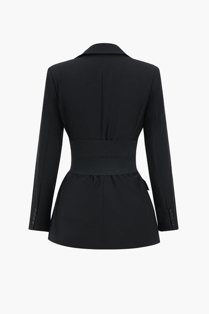 Düğmeli Çentikli Yaka Blazer