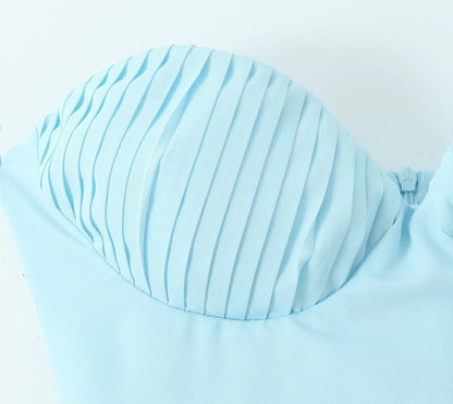 Sukienka maxi Celeste z plisowanym gorsetem