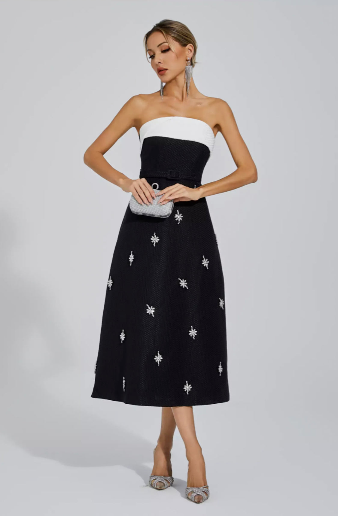 Sukienka midi Emberlyn Crystal Tweed 