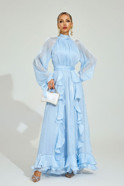 Céleste Fırfırlı Maxi Elbise