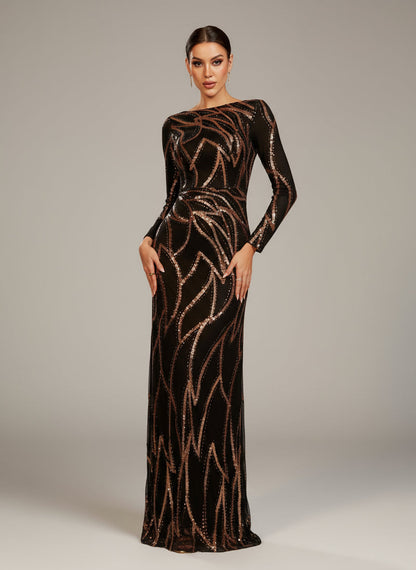 Thora Line Uzun Kollu Maxi Elbise