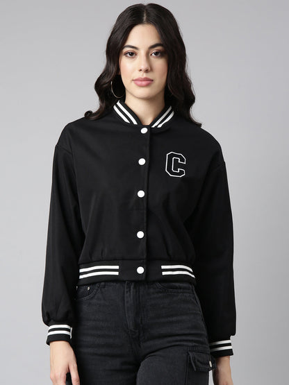 Düz Kesim Düşük Omuzlu Varsity Ceket