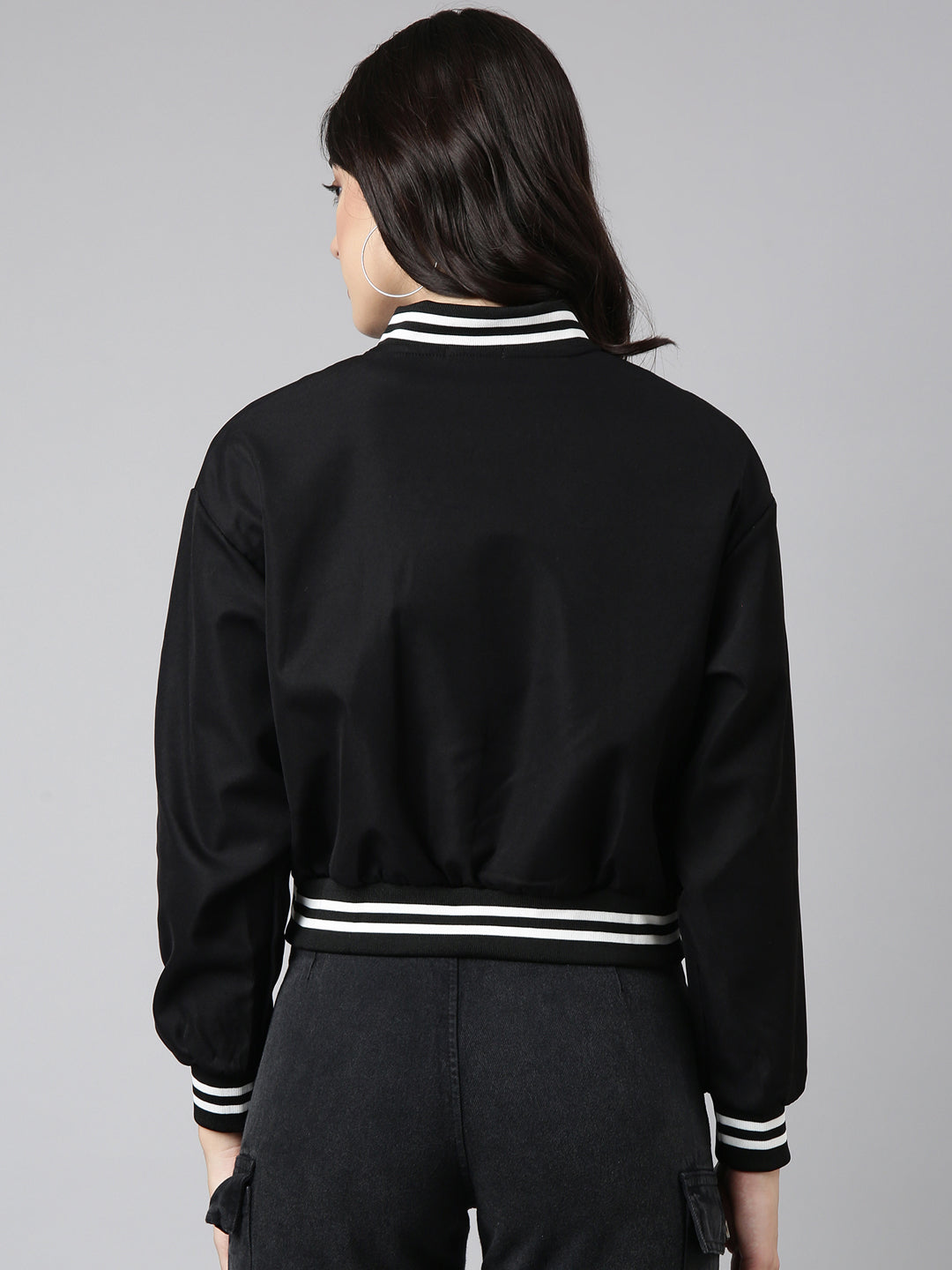 Düz Kesim Düşük Omuzlu Varsity Ceket