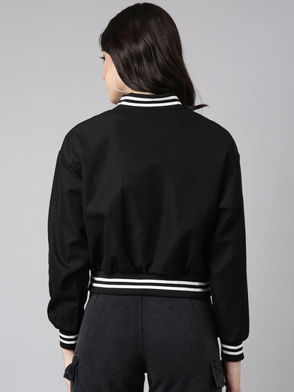 Düz Kesim Düşük Omuzlu Varsity Ceket