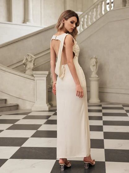 Cleo Drapeli Sırtı Açık Elbise