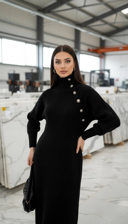 Ossa Siyah Maxi Elbise