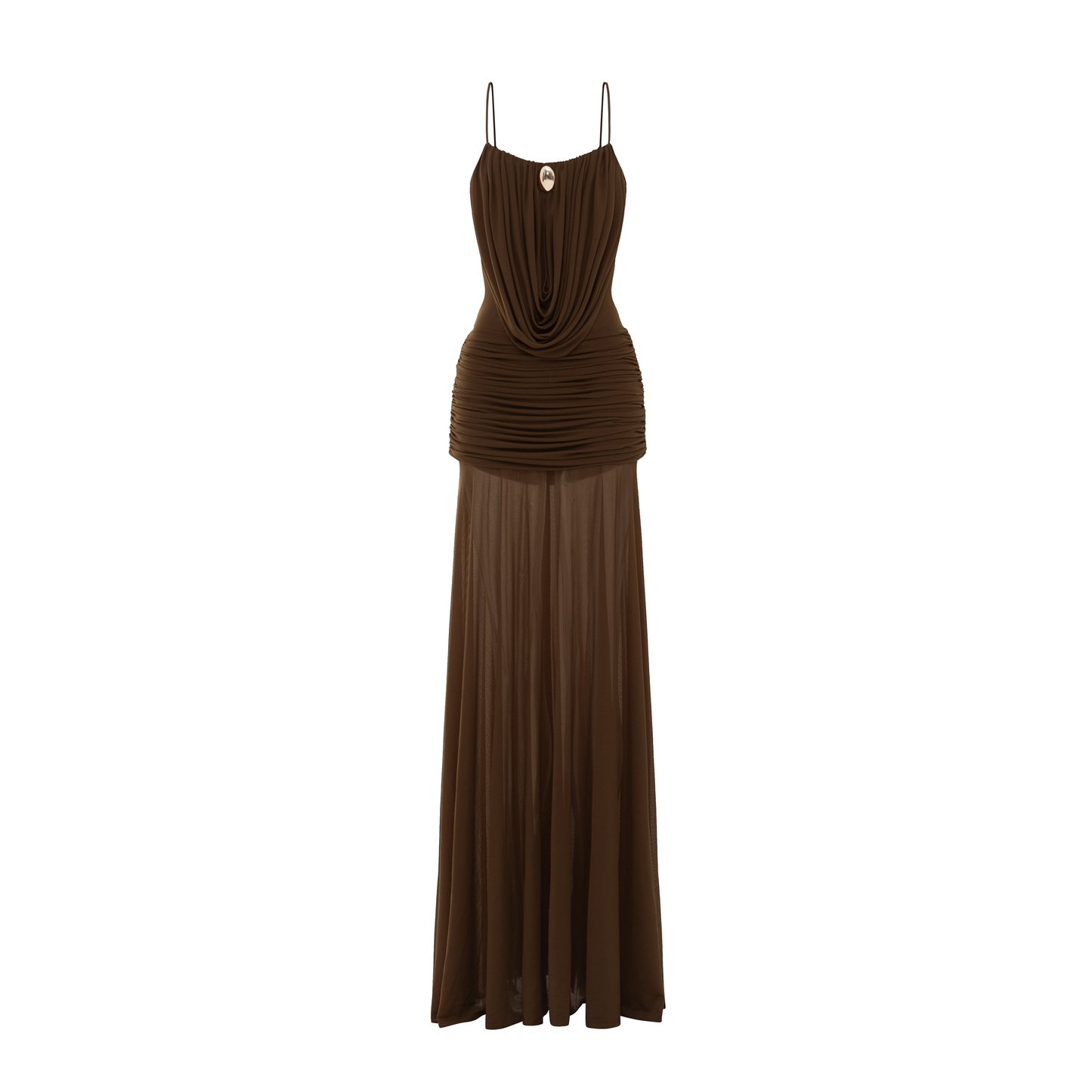 Marigold Maxi Elbise-Kahverengi