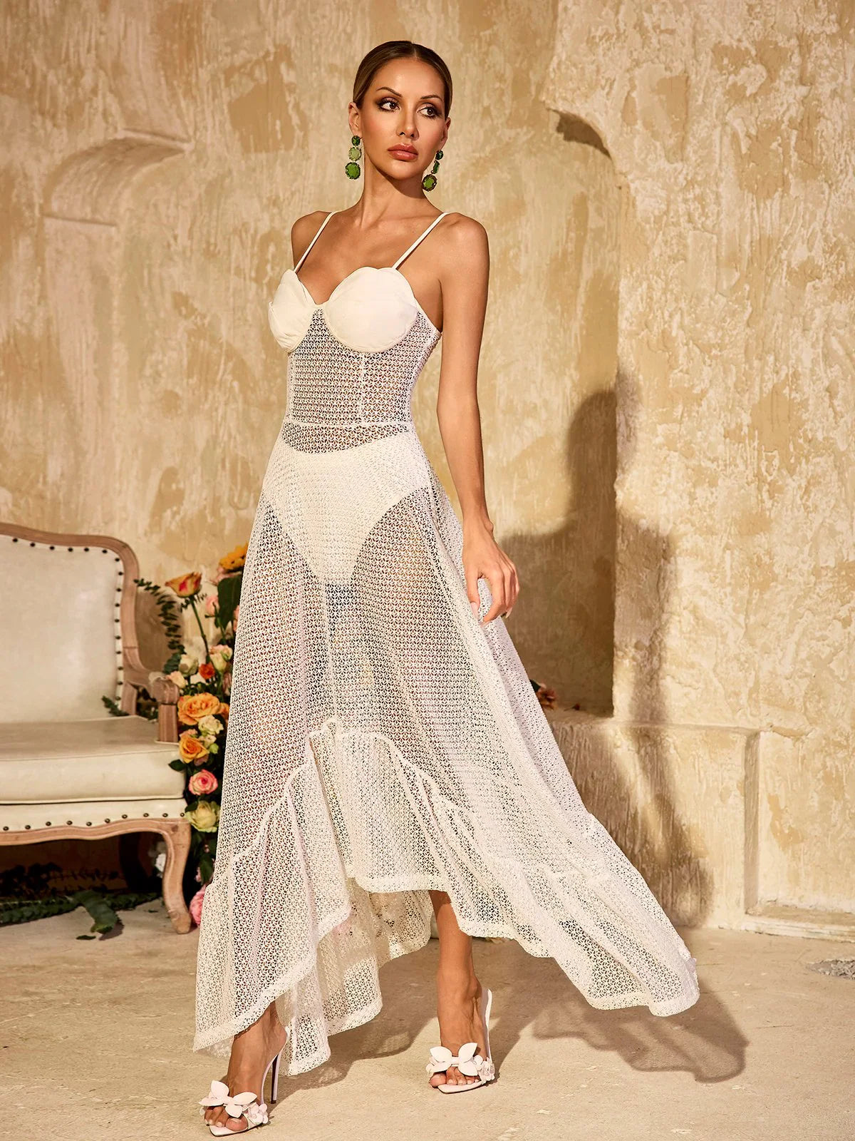 Soleil Fırfırlı Dantel Pareo