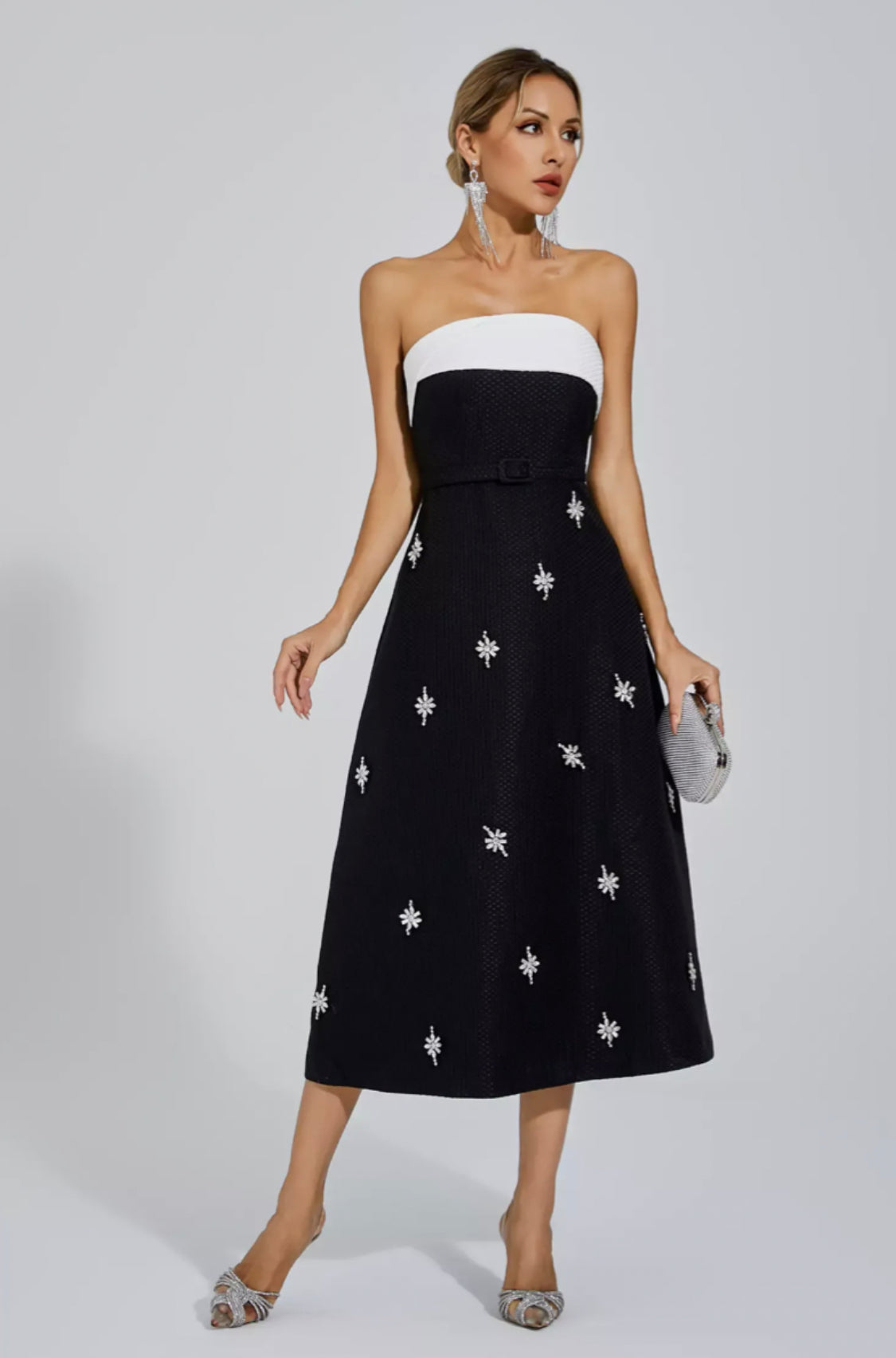 Sukienka midi Emberlyn Crystal Tweed 