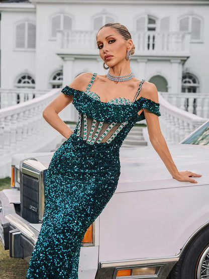 Zümrüt Zenginlik Maxi Elbise