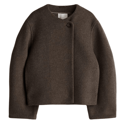 Tanith Ekru Yün Kısa Kaban