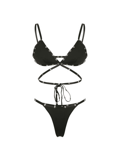 Alreem Bağcıklı Perçin Bikini İki Parçalı Set