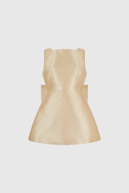 Amatus Kolsuz Sırtı Açık Fiyonklu Mini Elbise