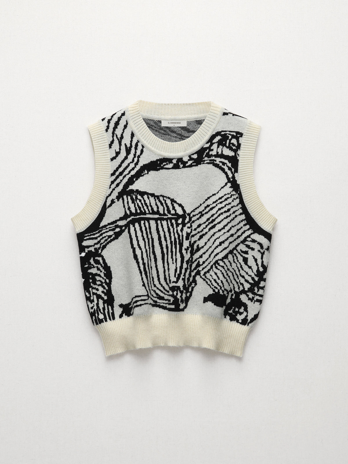 Sweter z kwiatowym wzorem, dzianinowy top i kamizelka