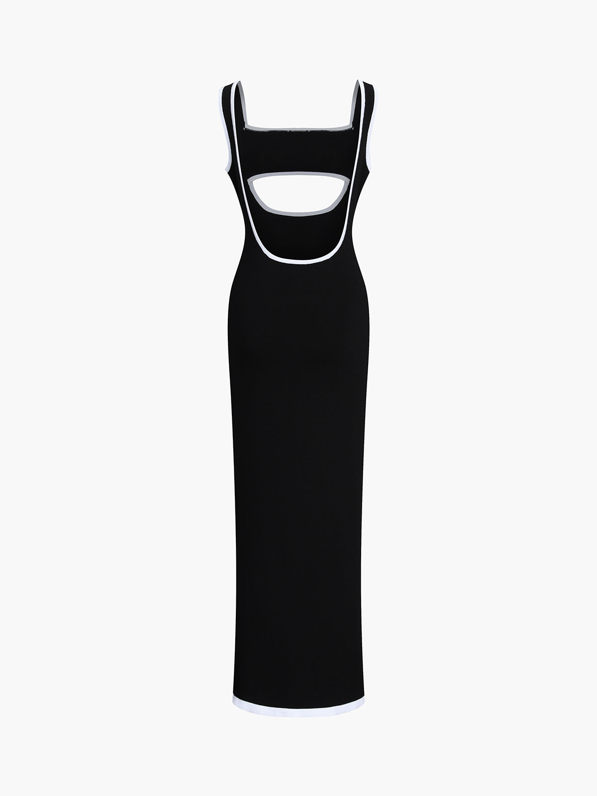 Kontrast Kesim Kesim Maxi Örme Elbise