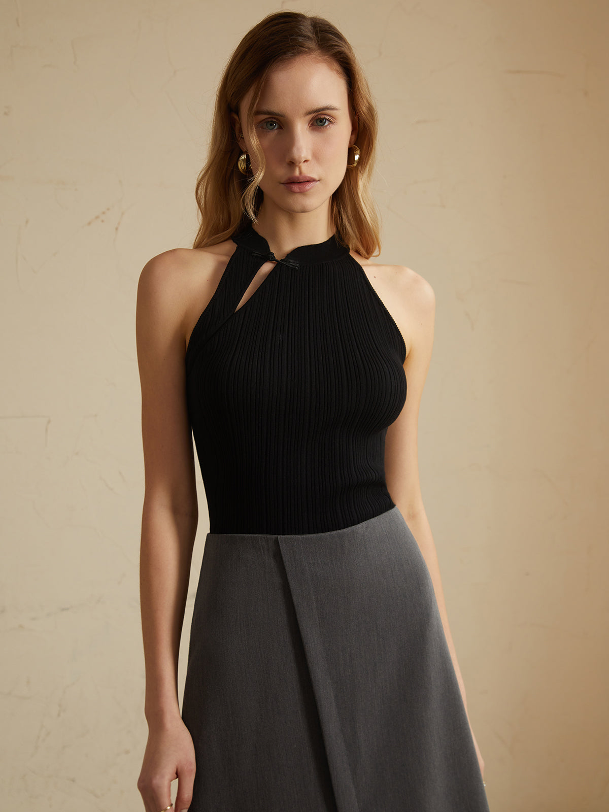 Kamizelka sweterkowa zapinana na guziki w stylu vintage