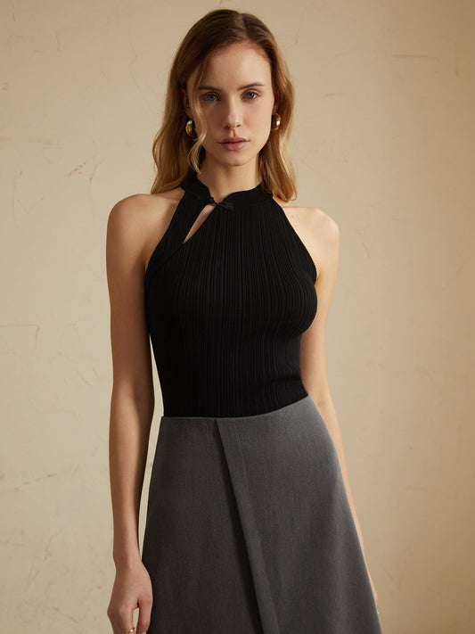 Kamizelka sweterkowa zapinana na guziki w stylu vintage