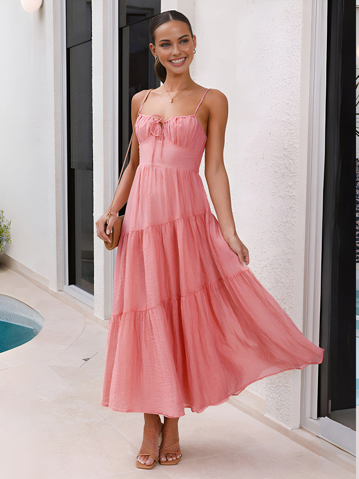 Smocking Maxi Elbise